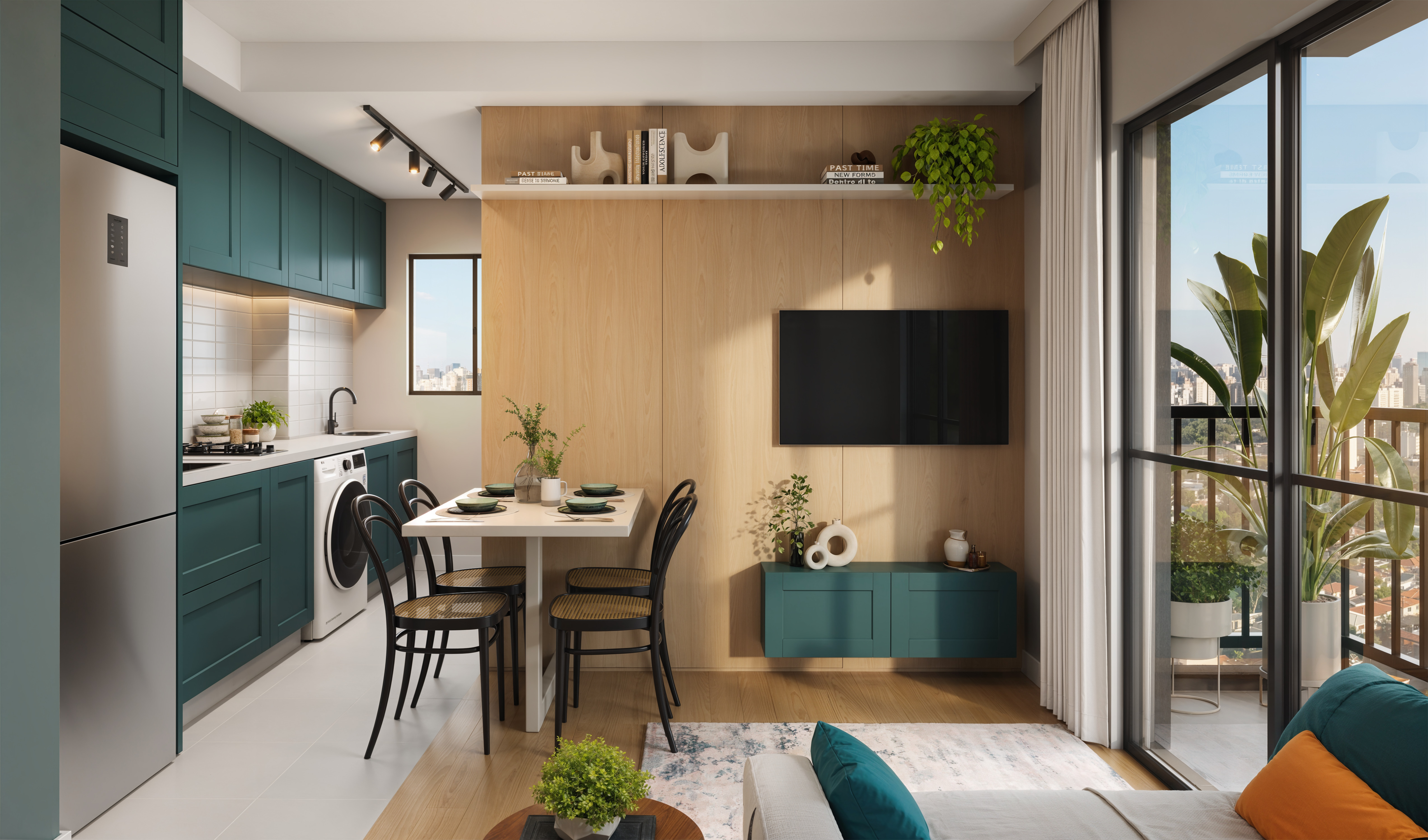 Sala e cozinha integradas